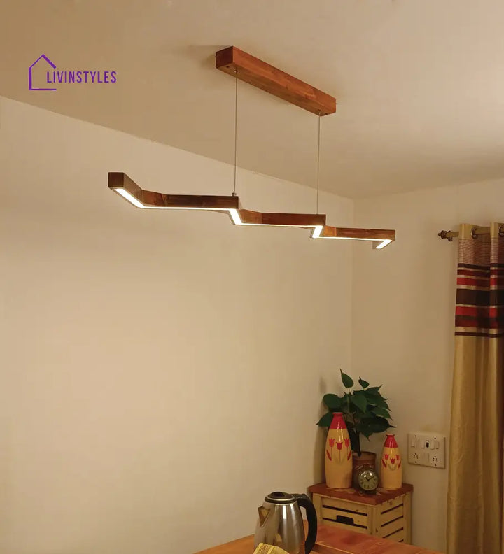 Twist 48 Brown Wooden Led Hanging Lamp Lamps