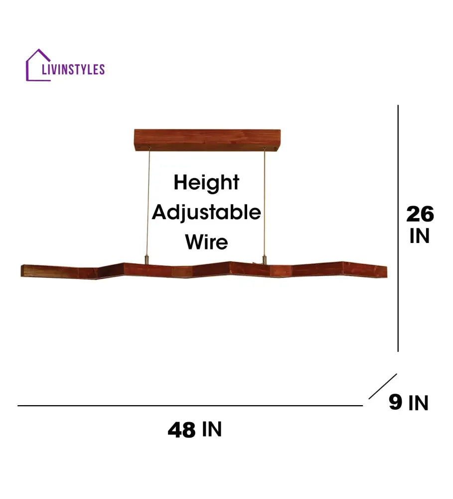 Twist 48 Brown Wooden Led Hanging Lamp Lamps