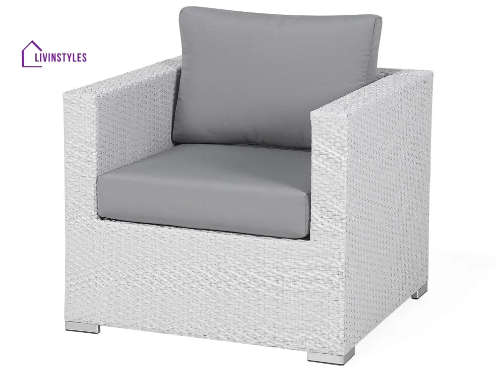 Unnati Outdoor Sofa Set 8 Seater | Single And 2 Center Table (White + Grey) Sets