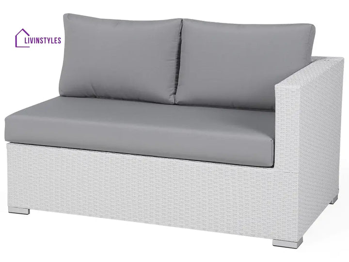 Unnati Outdoor Sofa Set 8 Seater | Single And 2 Center Table (White + Grey) Sets