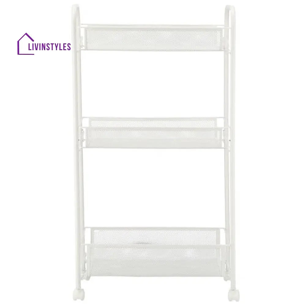 Ustella White Kitchen Trolley