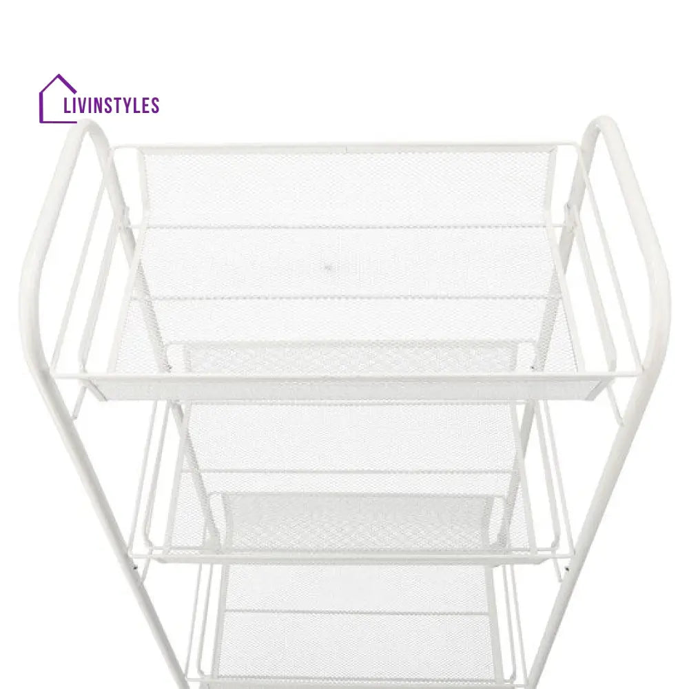 Ustella White Kitchen Trolley