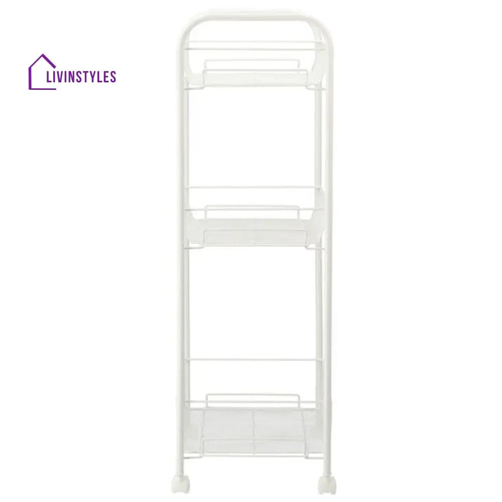 Ustella White Kitchen Trolley