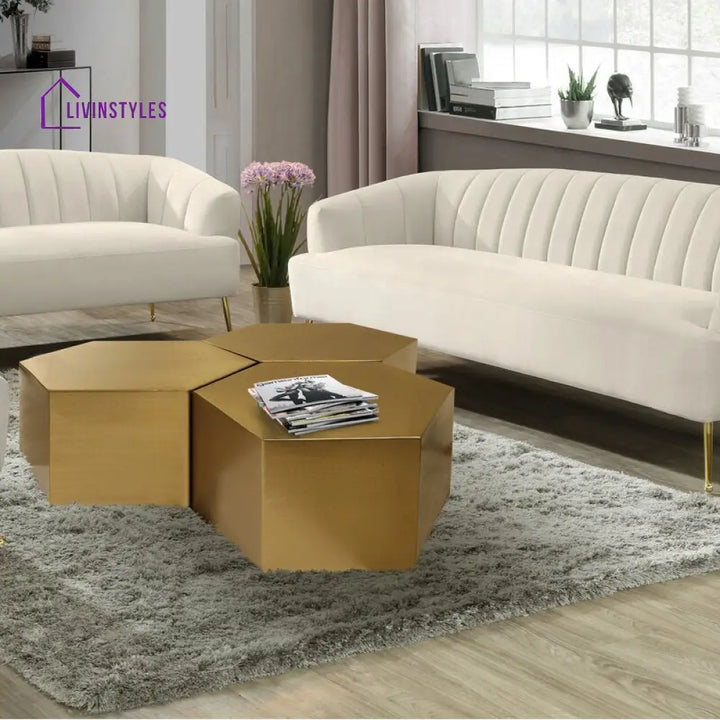 Valencia Stainless Steel Pvd Coated Coffee Table For Living Room