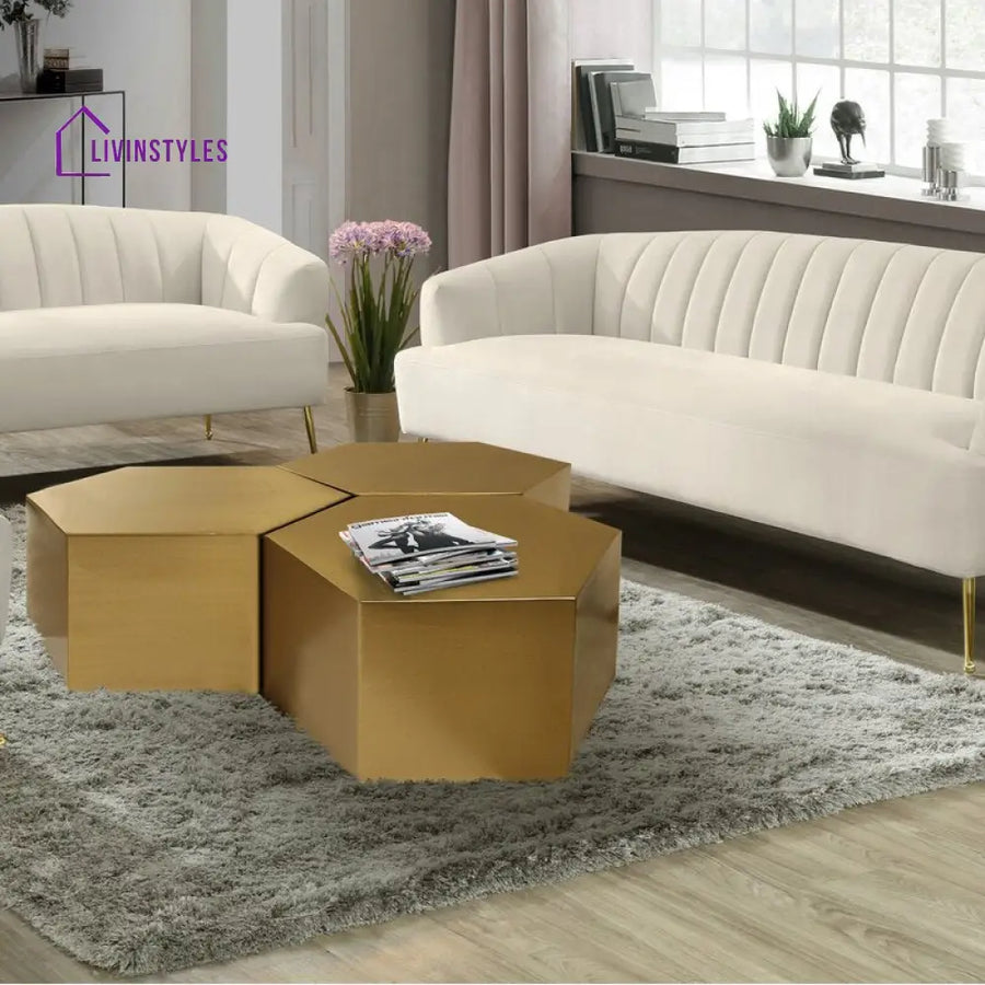 Valencia Stainless Steel Pvd Coated Coffee Table For Living Room