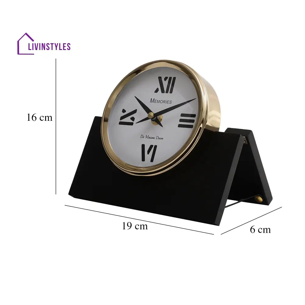 Varner Table Clock In Gold Black Clock