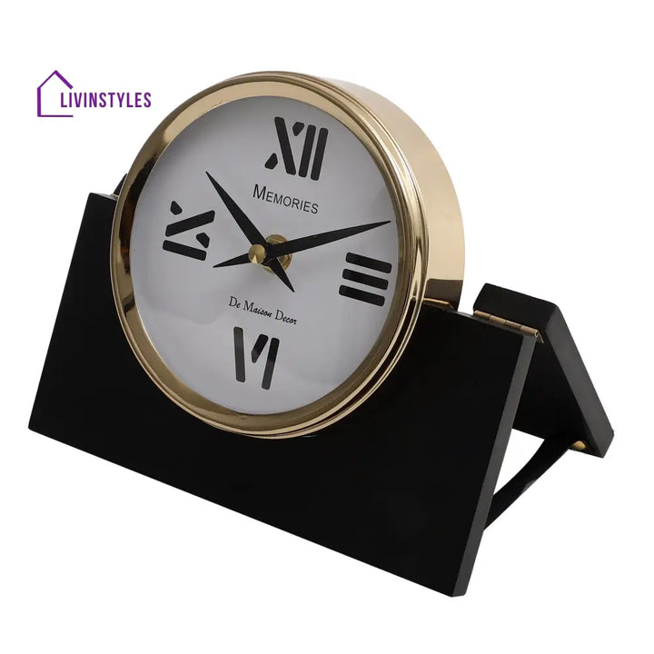 Varner Table Clock In Gold Black Clock