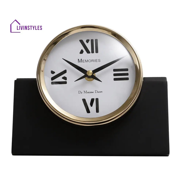 Varner Table Clock In Gold Black Clock