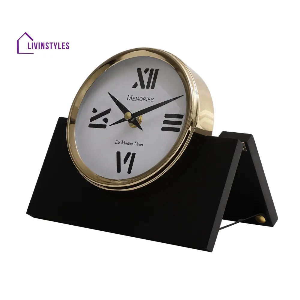 Varner Table Clock In Gold Black Clock