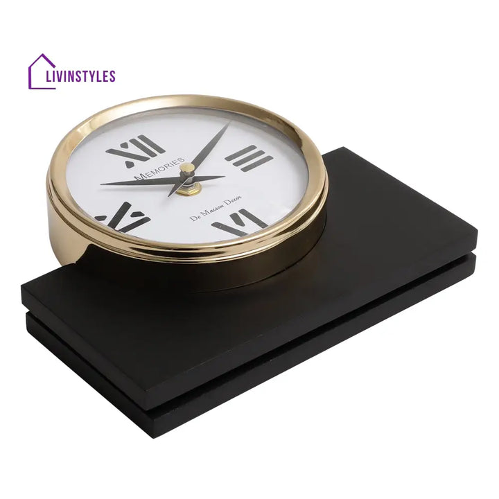 Varner Table Clock In Gold Black Clock