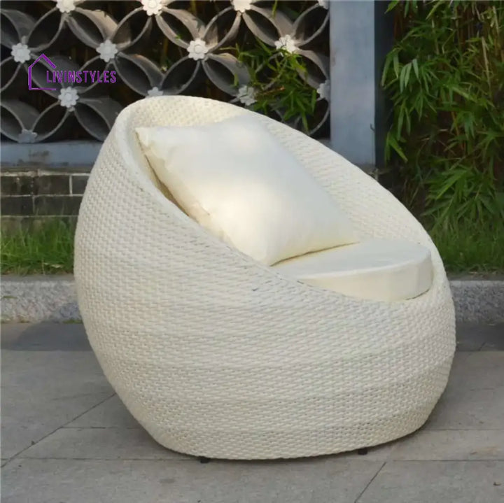 Varun 4 Piece White Wicker Sofa Set Furniture With Cushion