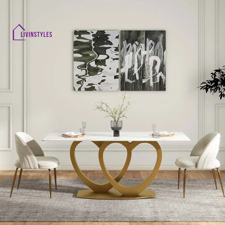 Varvara Double Heart Bespoke Marble Dining Table