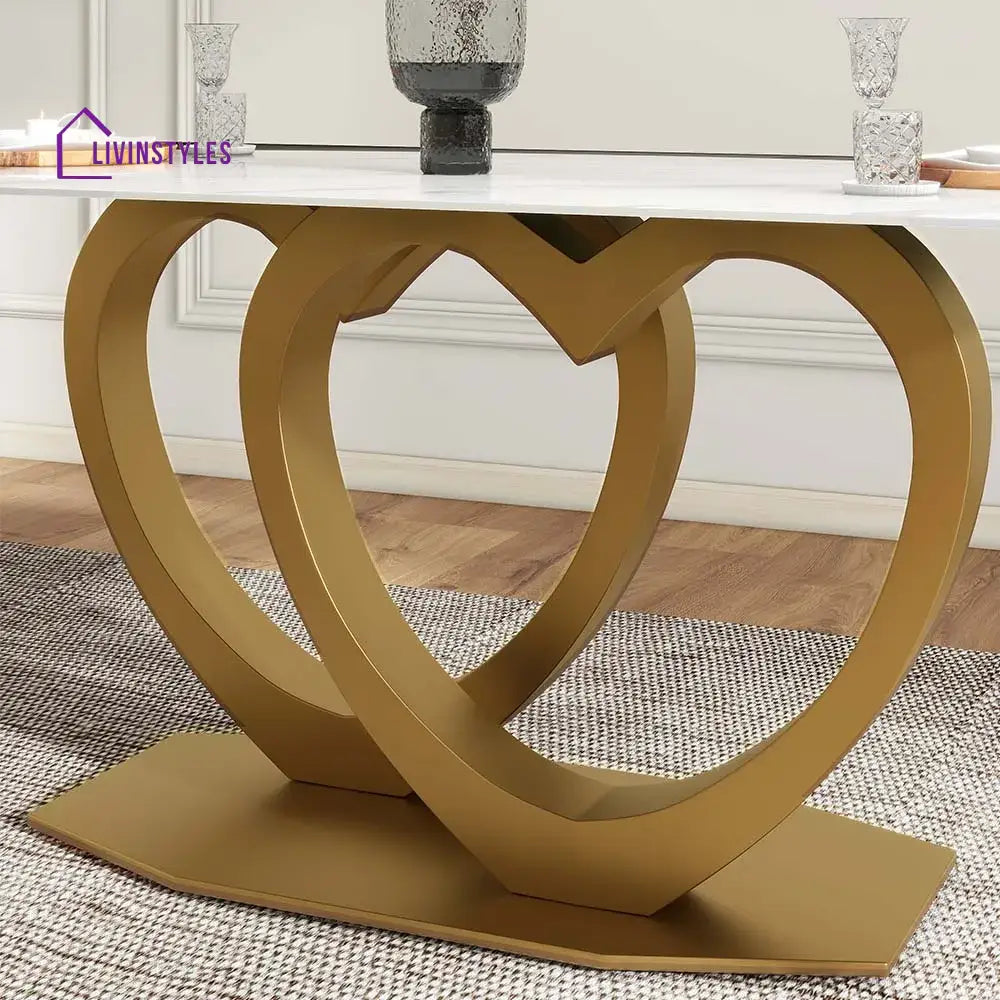 Varvara Double Heart Bespoke Marble Dining Table