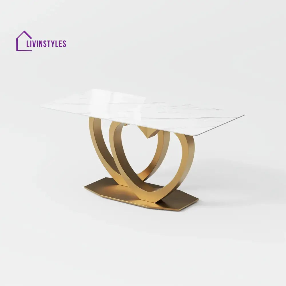 Varvara Double Heart Bespoke Marble Dining Table