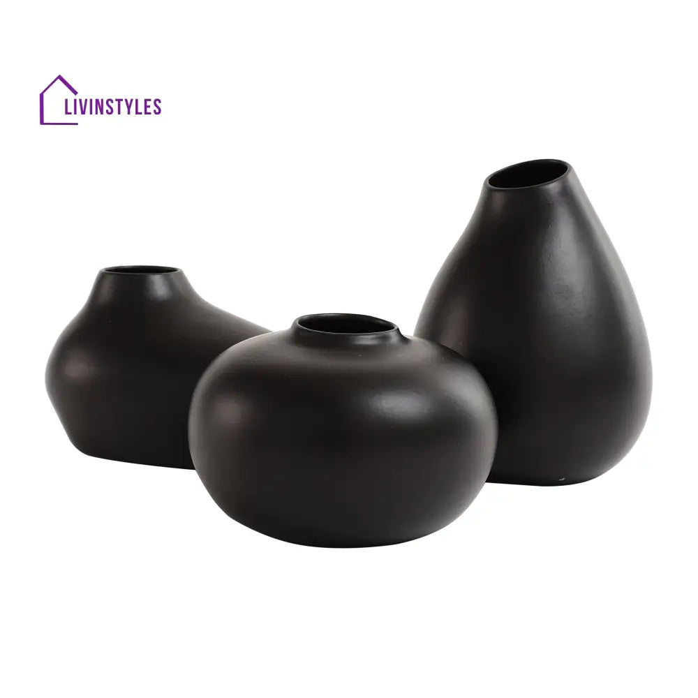 Varys Trio Black Vase Set