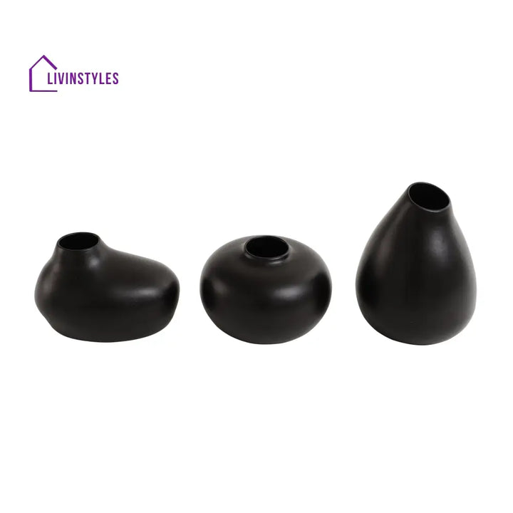 Varys Trio Black Vase Set