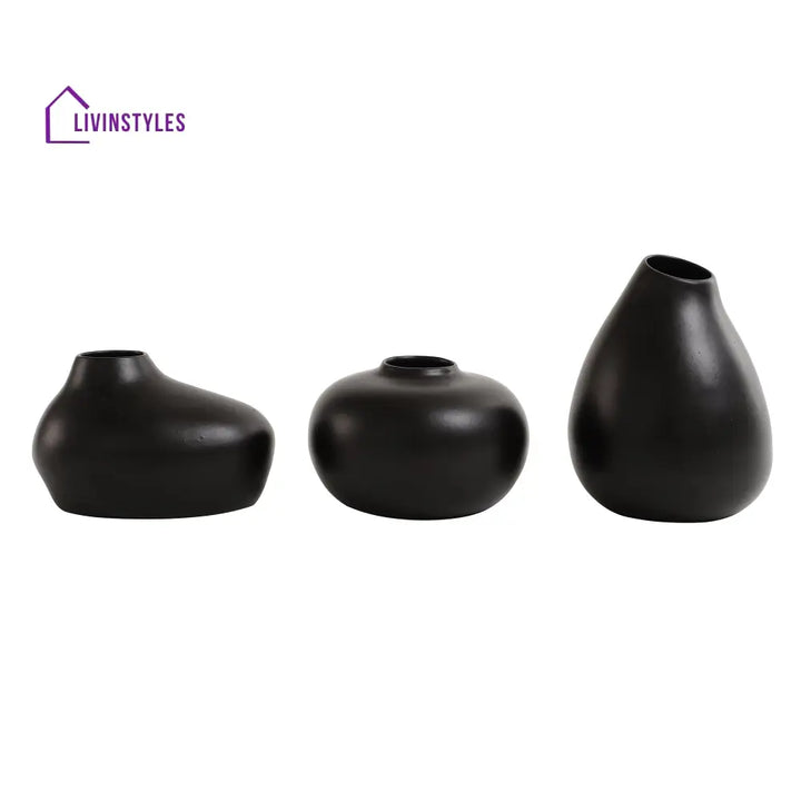 Varys Trio Black Vase Set