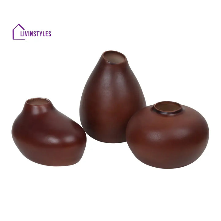 Varys Trio Brown Vase Set