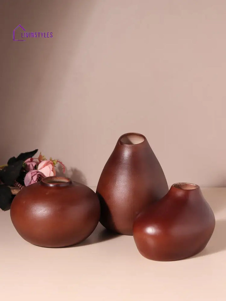 Varys Trio Brown Vase Set