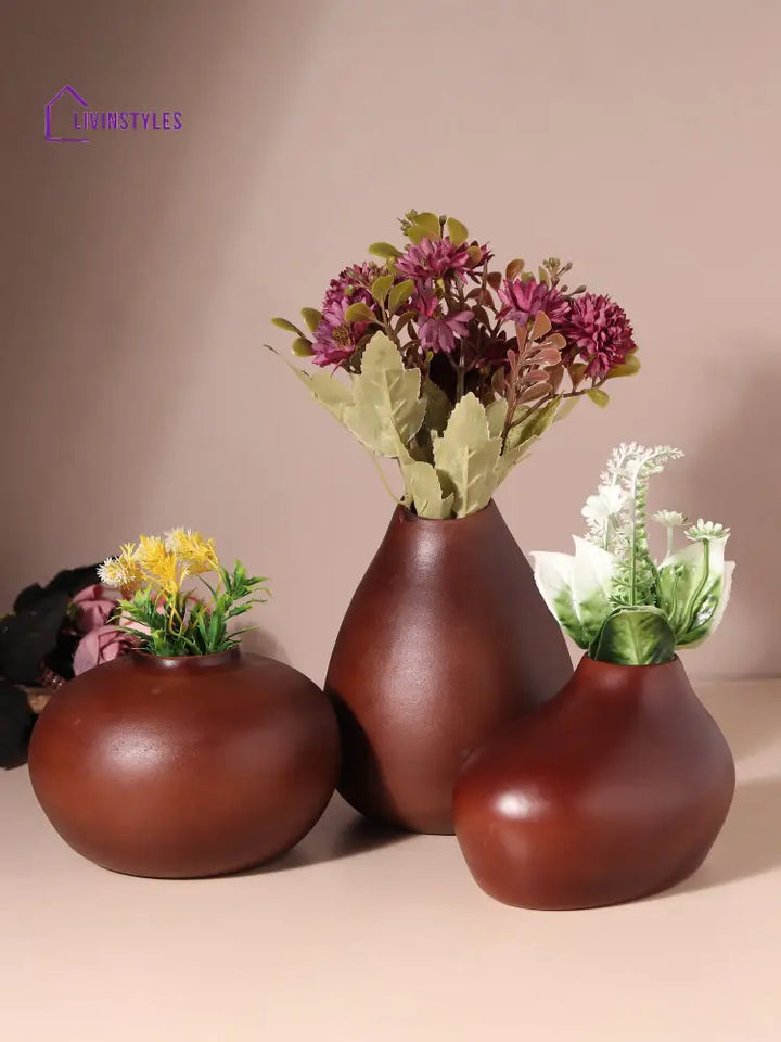 Varys Trio Brown Vase Set