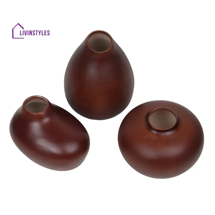 Varys Trio Brown Vase Set