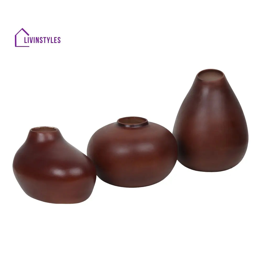 Varys Trio Brown Vase Set