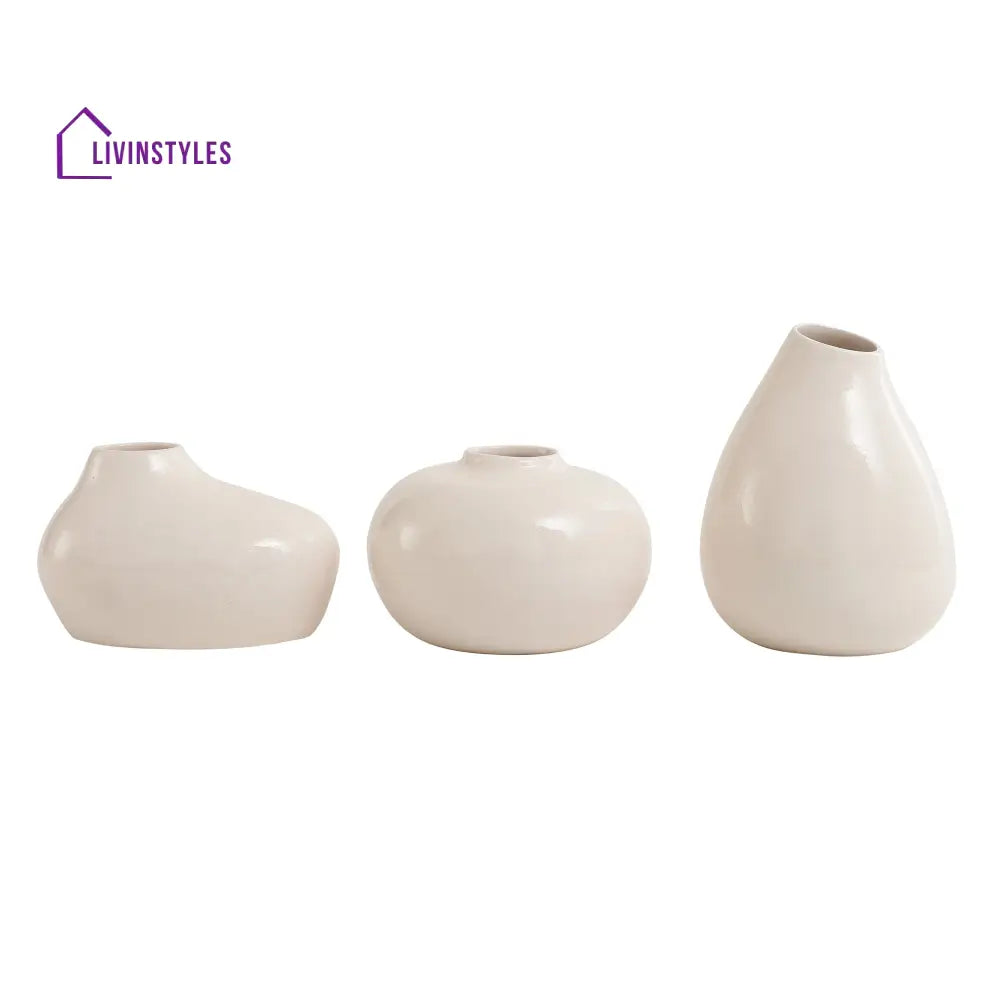 Varys Trio White Vase Set