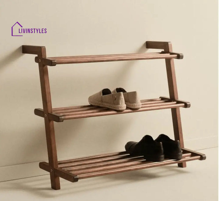 Vasilii Wooden 3-Tier Shoe Rack Shoe Racks