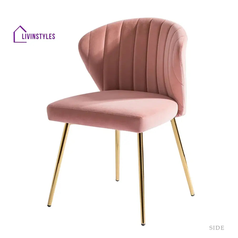 Velvet Accent Chair With Gold Legs Pink Furniture