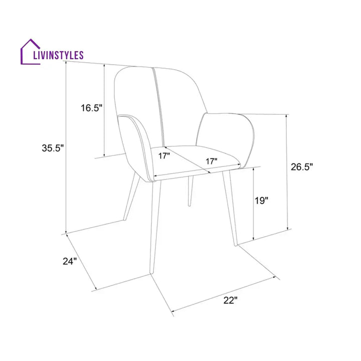 Velvet Dining Chair With Metallic Legs Grey Furniture