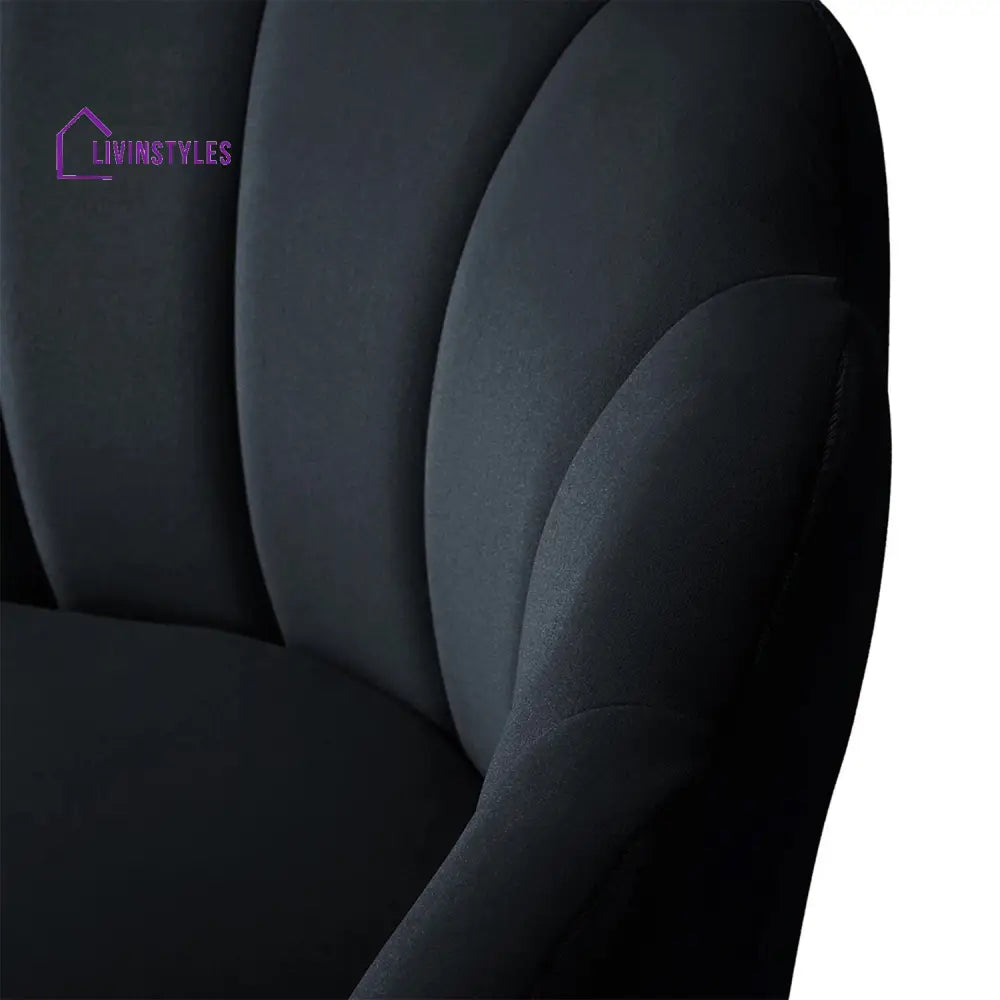 Velvet Floral Lounge Chair Black Furniture