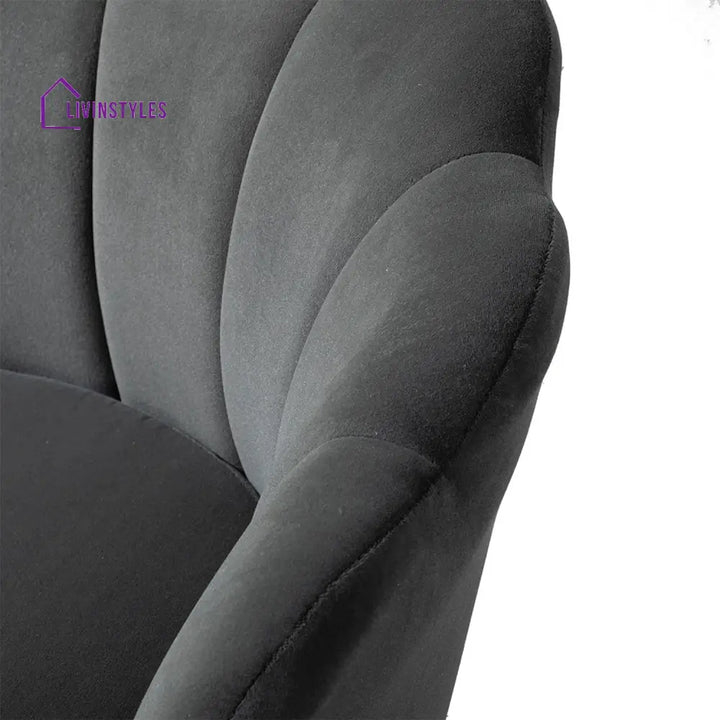 Velvet Floral Lounge Chair Grey Furniture