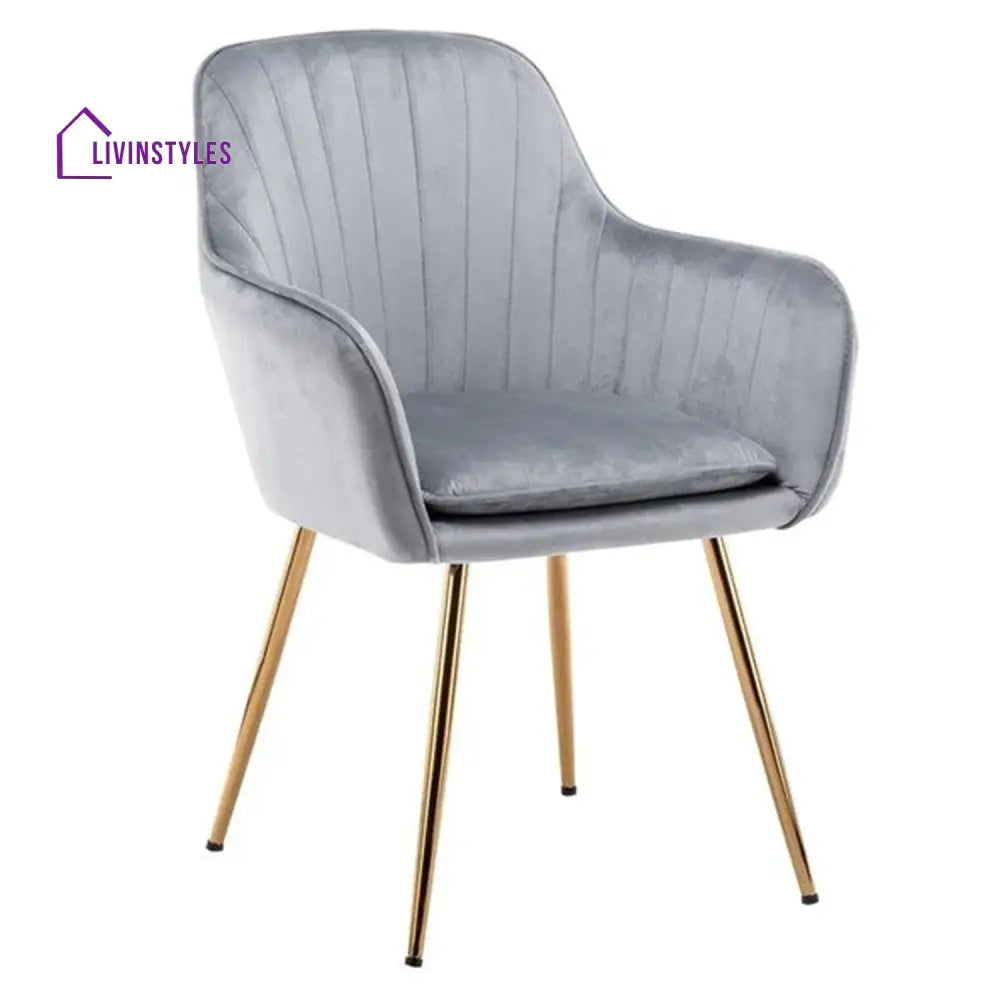 Velvet Sleek Lounge Chair Grey Furniture