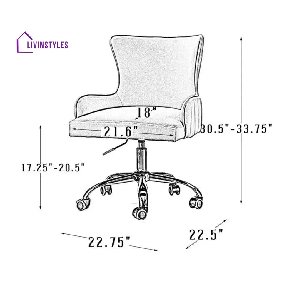 Velvet Sleek Office Chair Grey Furniture