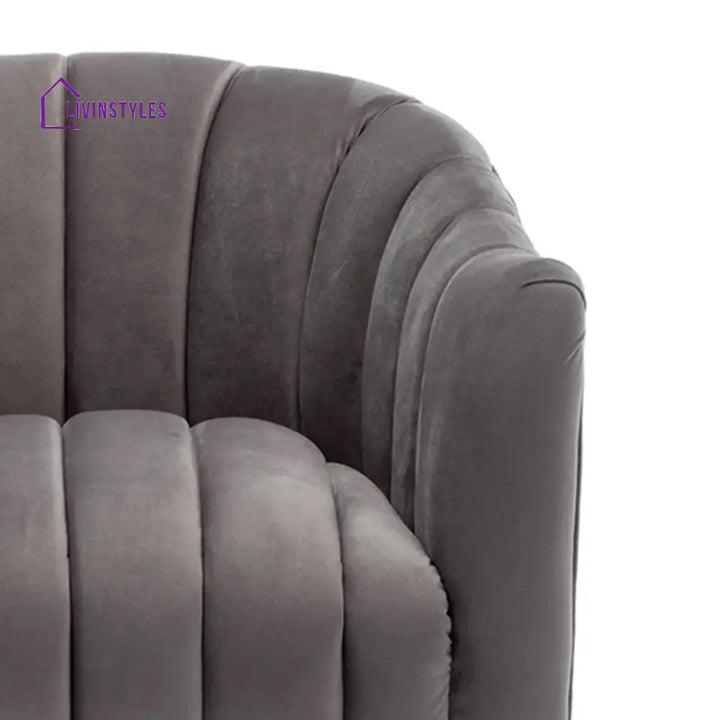 Velvet Stitch Lounge Chair Grey Furniture