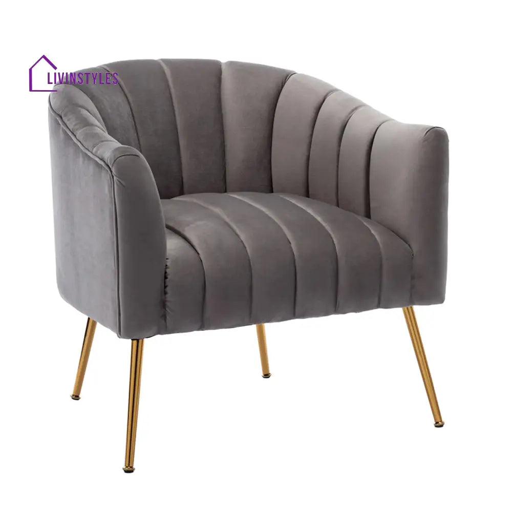 Velvet Stitch Lounge Chair Grey Furniture