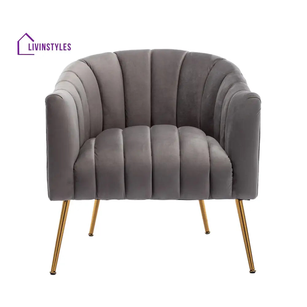 Velvet Stitch Lounge Chair Grey Furniture