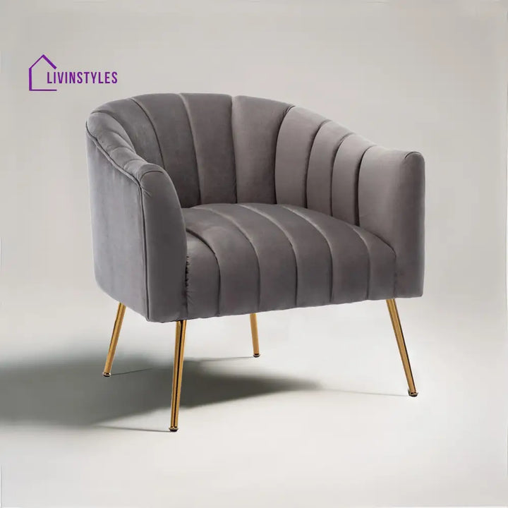 Velvet Stitch Lounge Chair Grey Furniture