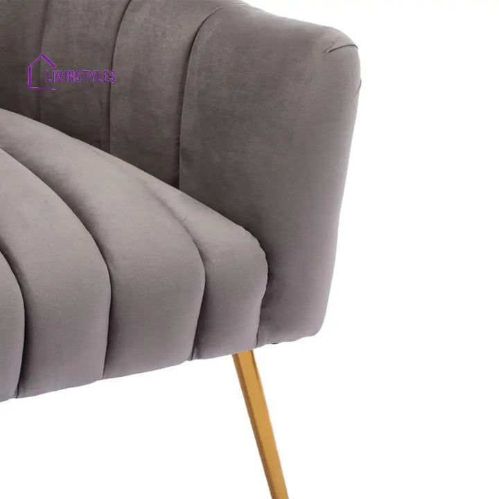 Velvet Stitch Lounge Chair Grey Furniture