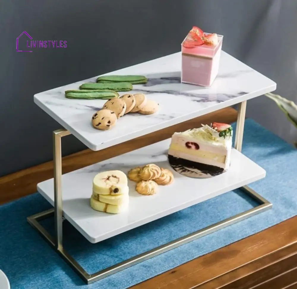 Venissa White Marble Cake Stand Stands