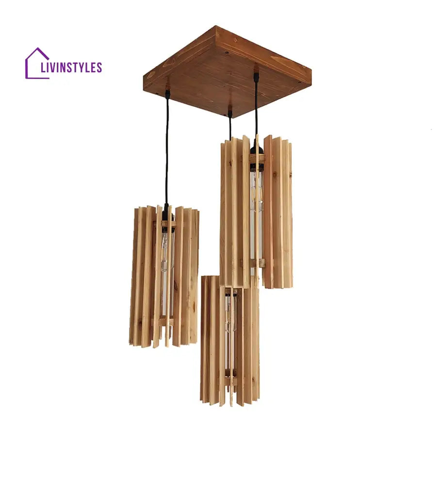 Ventus Beige Wooden Cluster Hanging Lamp Lamps