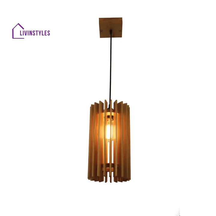 Ventus Beige Wooden Single Hanging Lamp Lamps