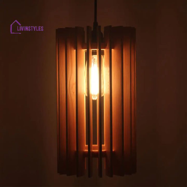 Ventus Beige Wooden Single Hanging Lamp Lamps