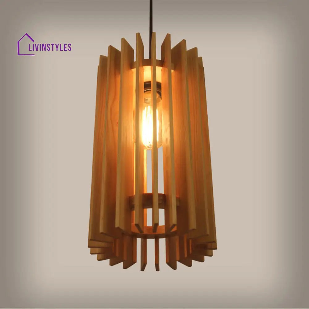 Ventus Beige Wooden Single Hanging Lamp Lamps