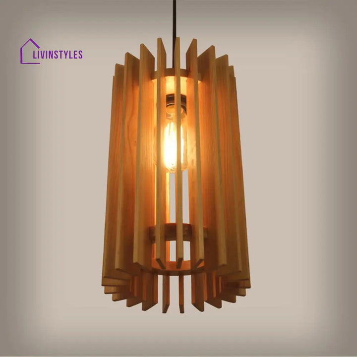 Ventus Beige Wooden Single Hanging Lamp Lamps