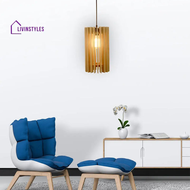 Ventus Beige Wooden Single Hanging Lamp Lamps