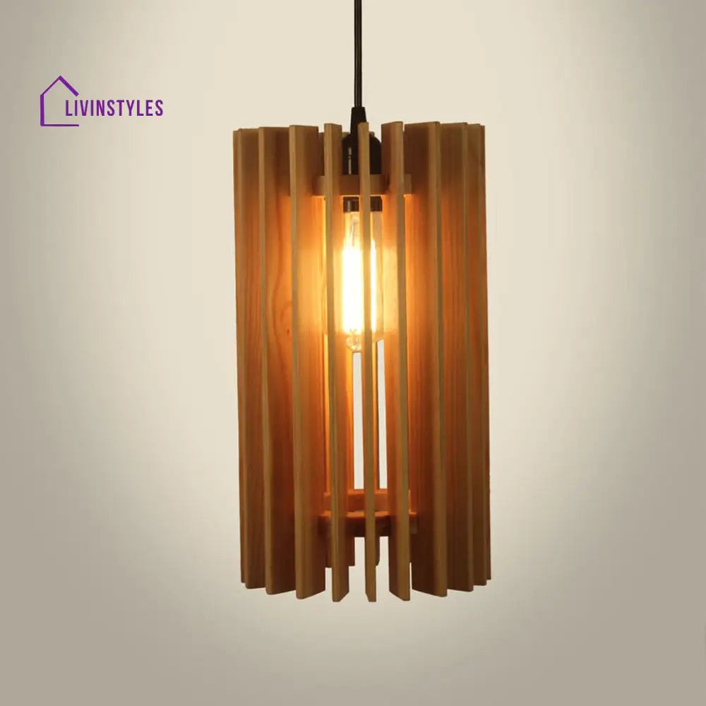 Ventus Beige Wooden Single Hanging Lamp Lamps