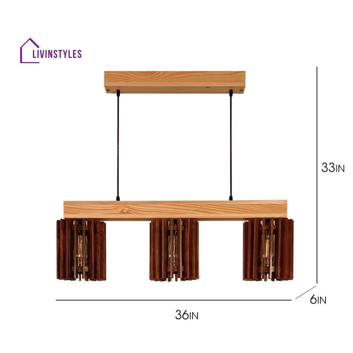 Ventus Brown & Beige Wooden Series Hanging Lamp Lamps