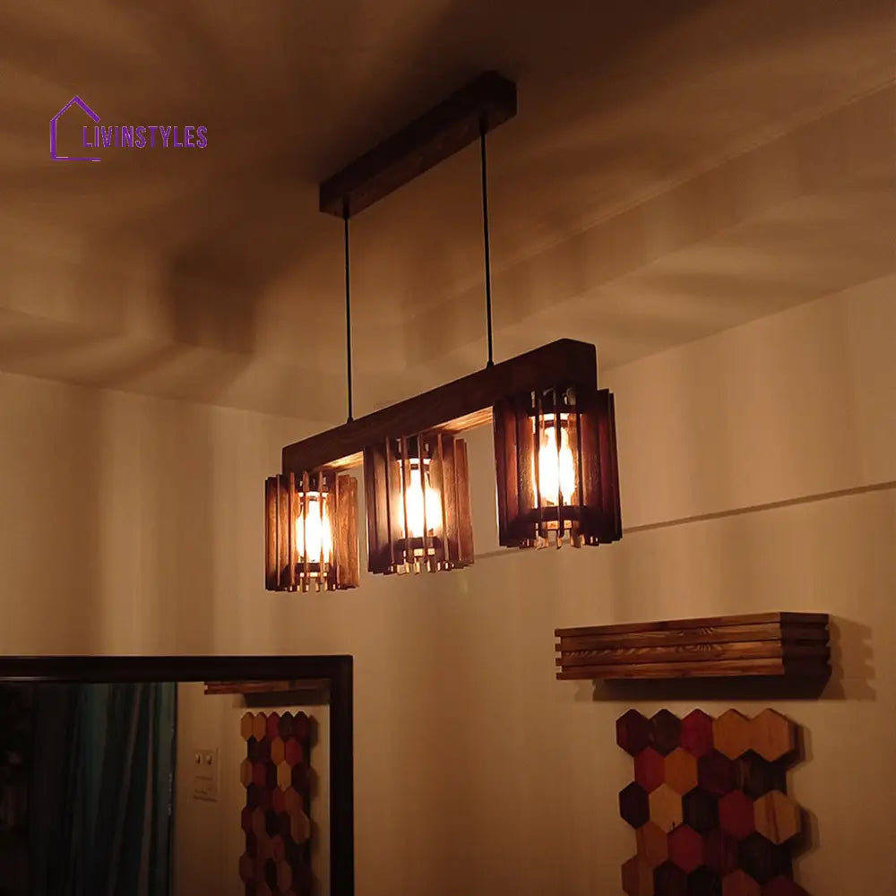 Ventus Brown Wooden Series Hanging Lamp Lamps