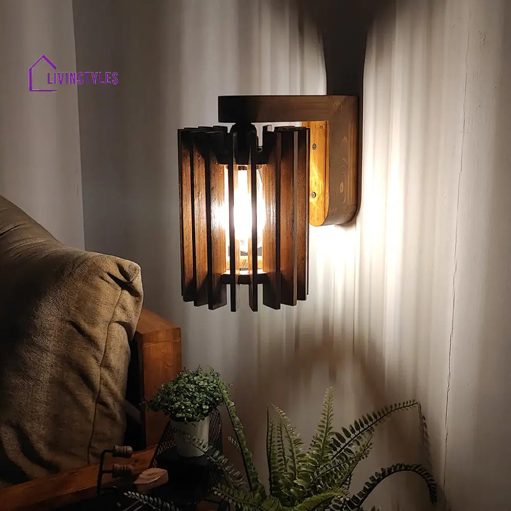 Ventus Brown Wooden Wall Light Lights